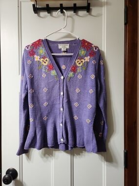 South Cotton Floral Embroidered Sweater